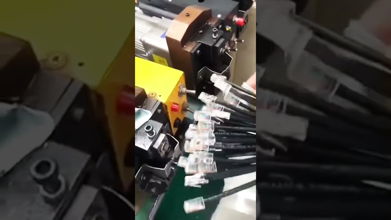 ชมคลิปจริง! เครื่อง crimping สายแลนและหัว RJ-45 #โรงงาน #เครื่องจักร
