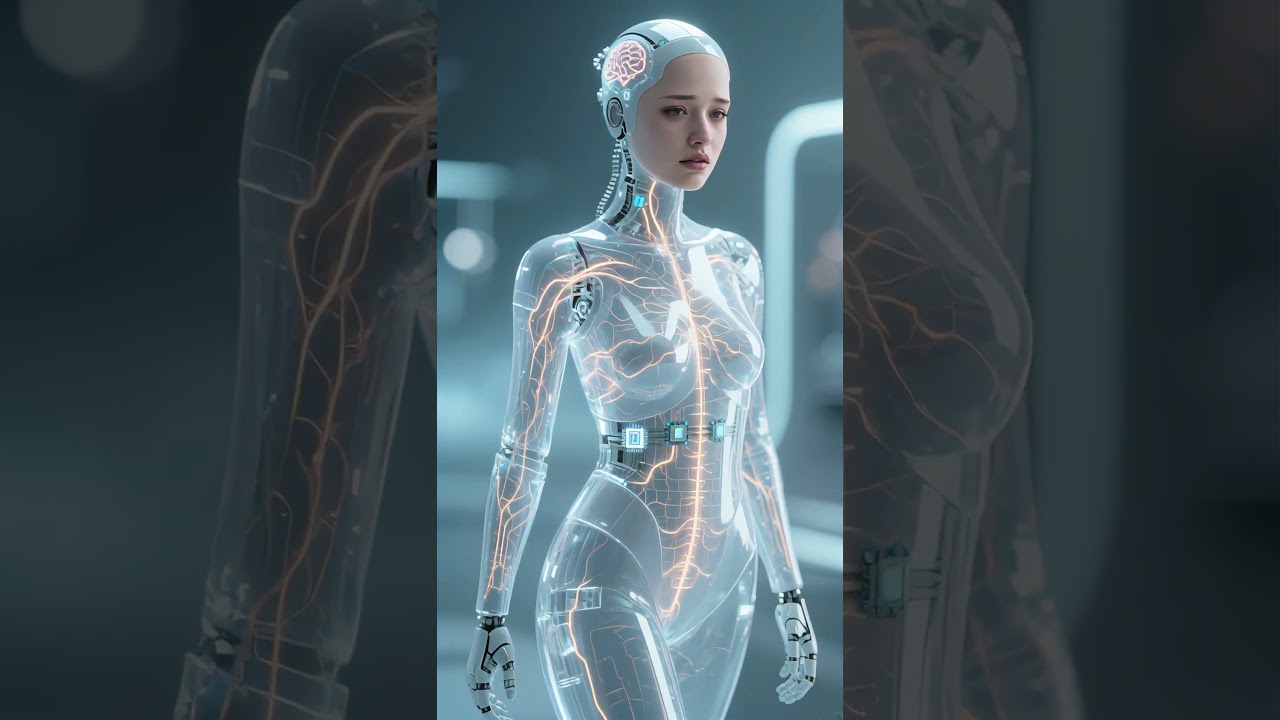 หุ่นยนต์หญิง 3 มิติสวยงาม พร้อมโครงสร้างภายในชัดเจน #robot
