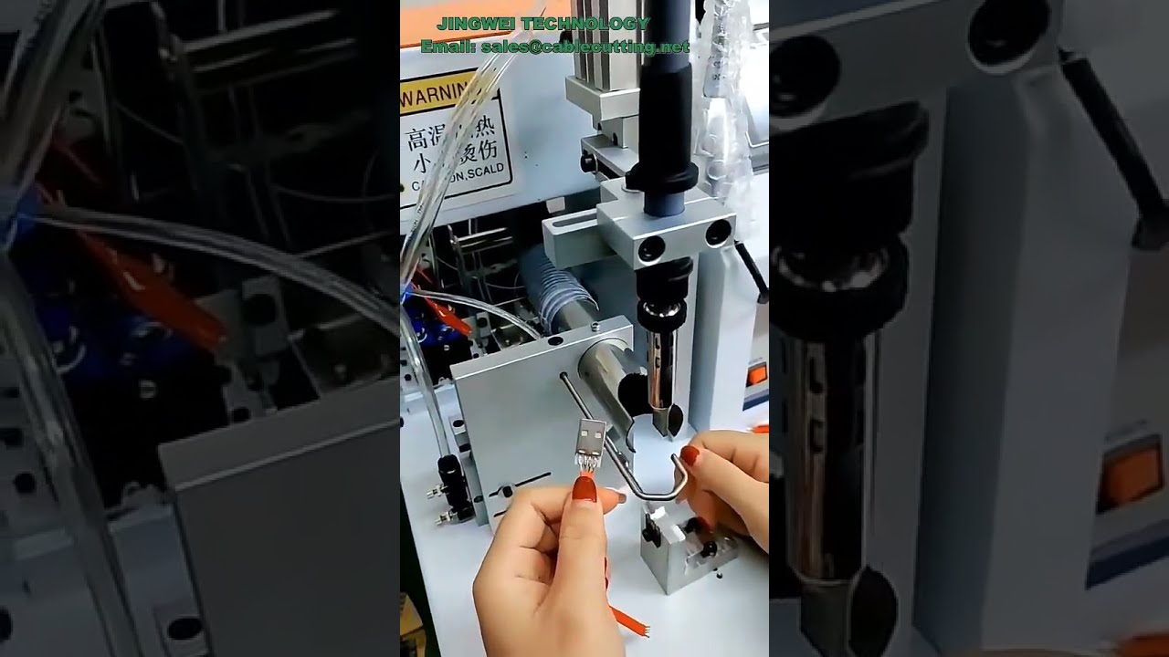 เครื่องบัดกรีกึ่งอัตโนมัติสำหรับผลิตสาย USB | เครื่องผลิตสายเคเบิลข้อมูล