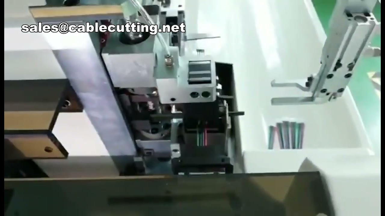เครื่องตัด ลอกฉนวน ย้ำขั้ว และสอดใส่เทอร์มินัลสายไฟอัตโนมัติหัวเดียว | Single Head Wire Processing Machine