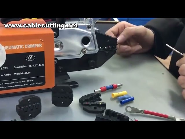 เครื่อง Crimping สายไฟนิวเมติก | เครื่องมือย้ำสายไฟอัตโนมัติ | Pneumatic Wire Terminal Crimper
