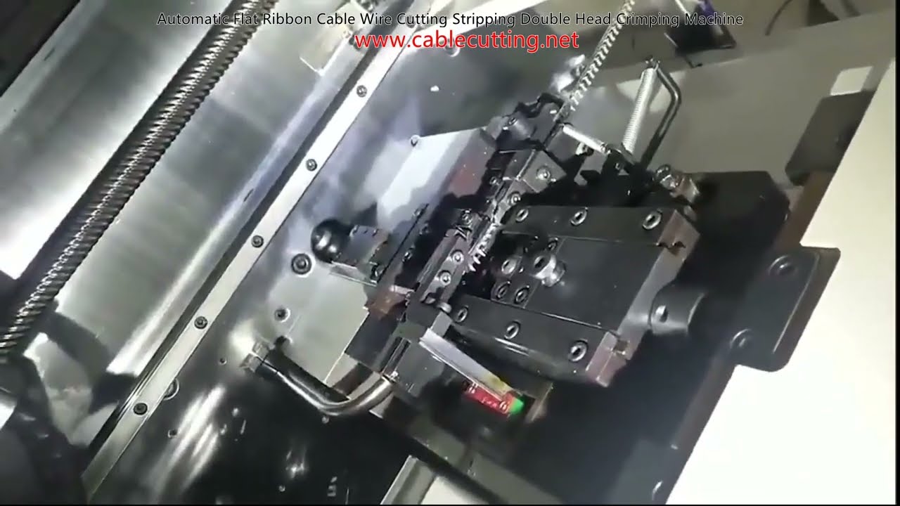 เครื่องตัด-ปอก- crimp สายริบบิ้นแบนอัตโนมัติแบบหัวคู่